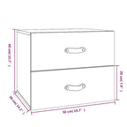 Mesitas de noche de pared 2 uds 50x36x40 cm