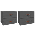 Mesitas de noche de pared 2 uds gris 50x36x40 cm