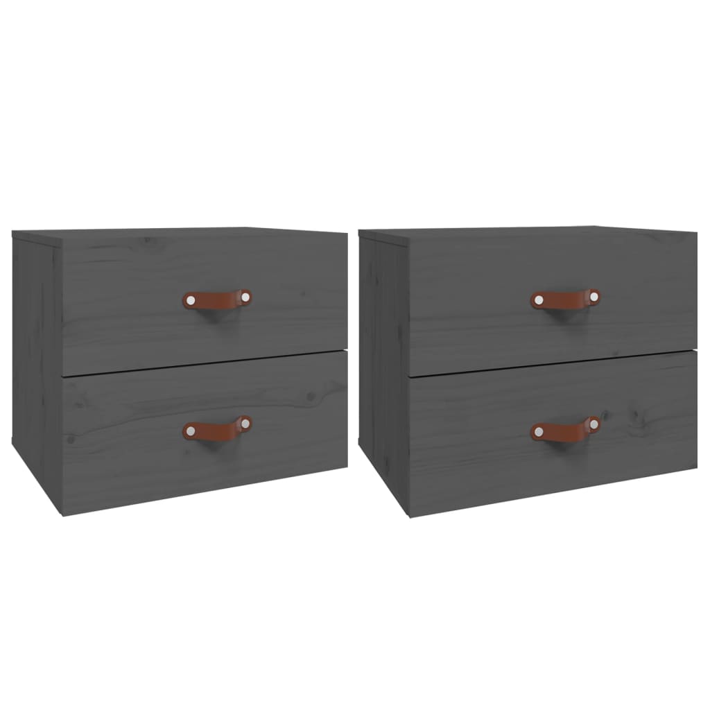 Mesitas de noche de pared 2 uds gris 50x36x40 cm
