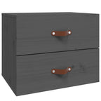 Mesitas de noche de pared 2 uds gris 50x36x40 cm