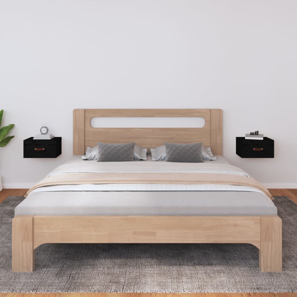 Mesitas de noche de pared 2 uds gris 50x36x40 cm