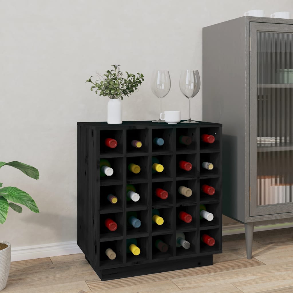 Botellero de madera maciza de pino 45x34x100 cm