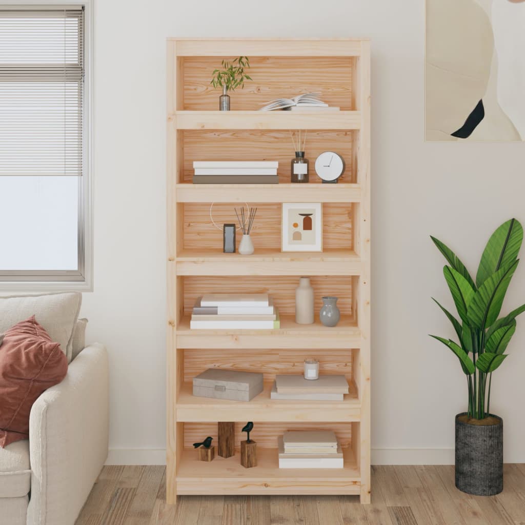 Estantería madera maciza de pino 80x35x183 cm