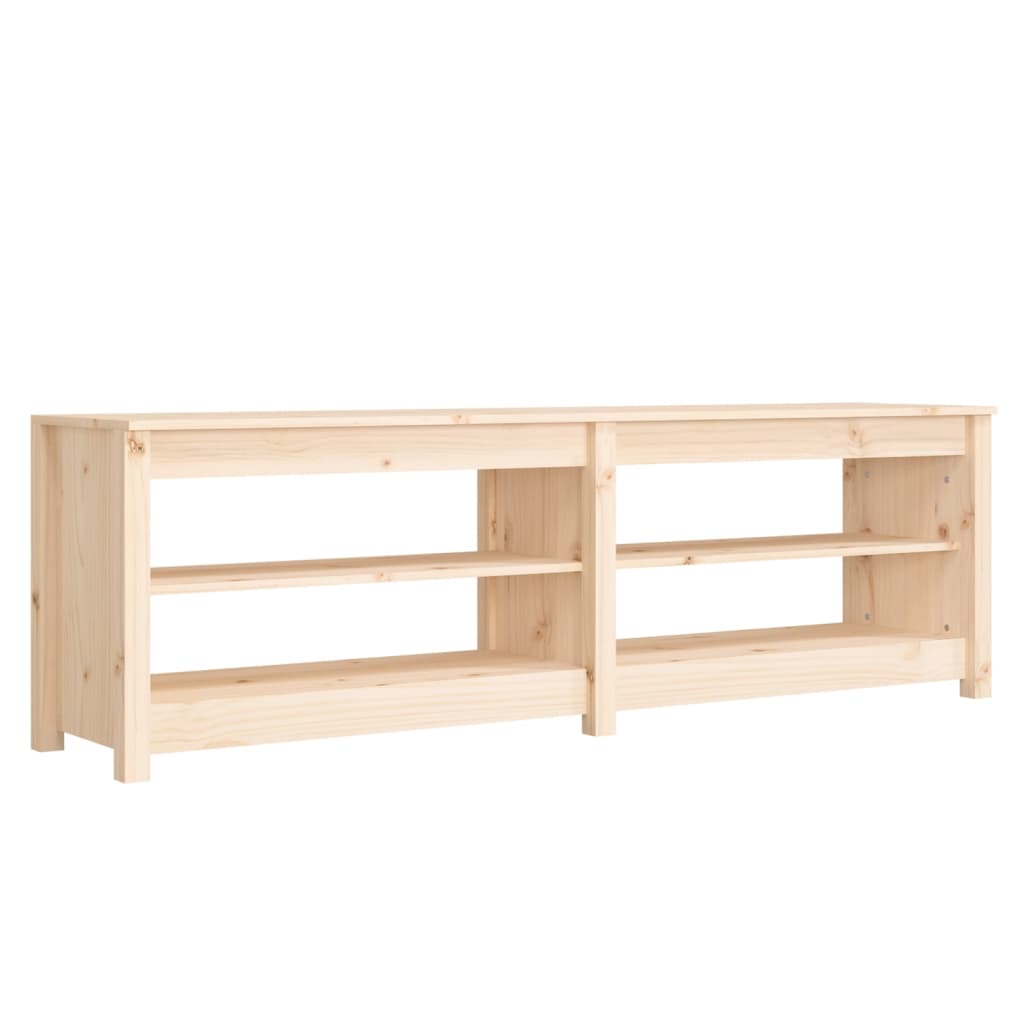 Zapatero de madera maciza de pino 160x36,5x50 cm