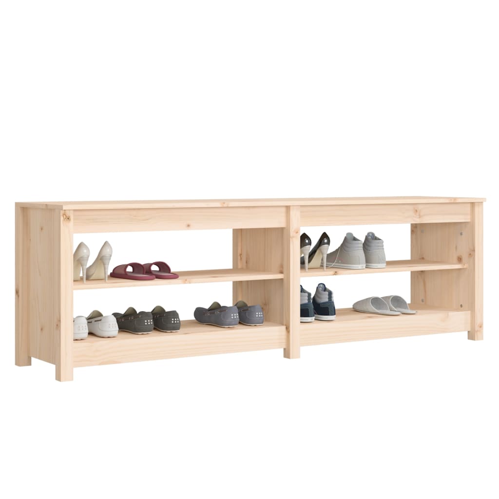 Zapatero de madera maciza de pino 160x36,5x50 cm