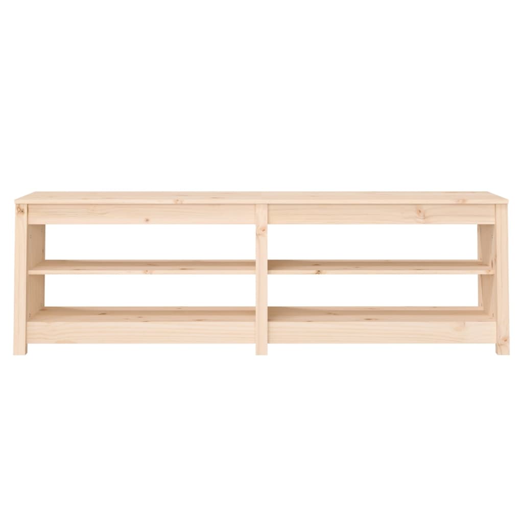 Zapatero de madera maciza de pino 160x36,5x50 cm