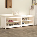 Zapatero de madera maciza de pino 160x36,5x50 cm