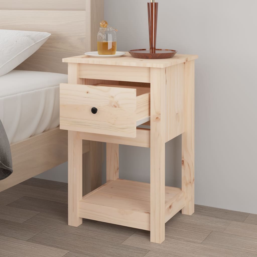 Mesitas de noche 2 uds madera maciza de pino 40x35x61,5 cm