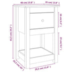 Mesitas de noche 2 uds madera maciza de pino 40x35x61,5 cm