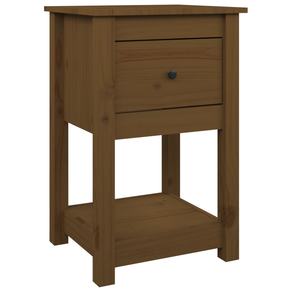 Mesitas de noche 2 uds madera de pino marrón miel 40x35x61,5 cm