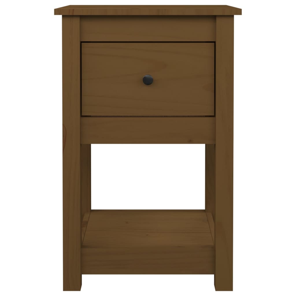 Mesitas de noche 2 uds madera de pino marrón miel 40x35x61,5 cm