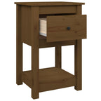 Mesitas de noche 2 uds madera de pino marrón miel 40x35x61,5 cm