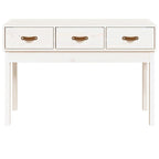 Mesa consola de madera maciza de pino blanco 114x40x75 cm