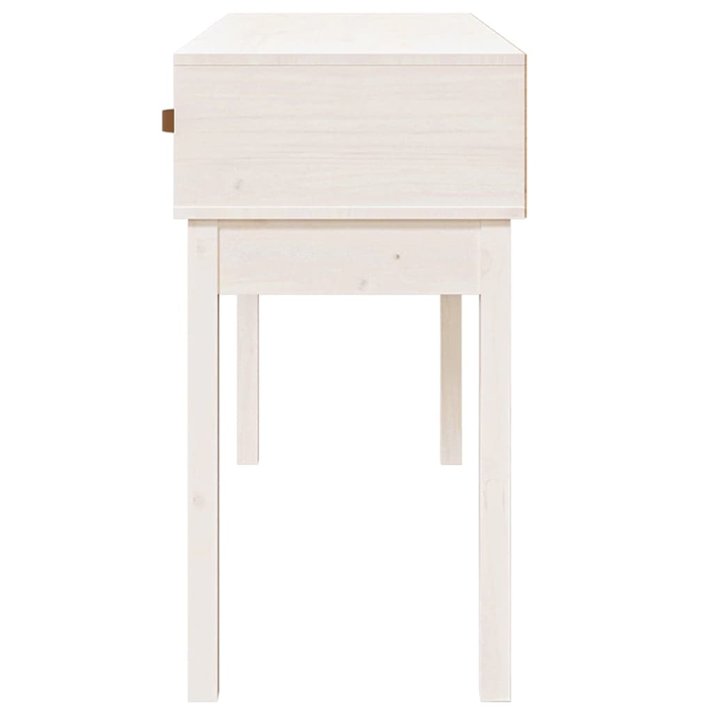 Mesa consola de madera maciza de pino blanco 114x40x75 cm