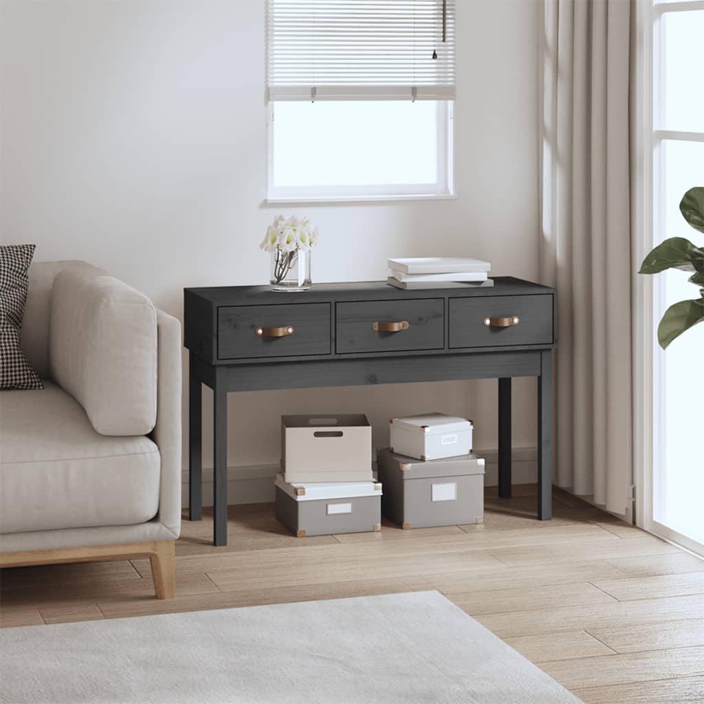 Mesa consola de madera maciza de pino blanco 114x40x75 cm