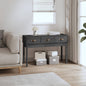 Mesa consola de madera maciza de pino blanco 114x40x75 cm