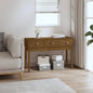 Mesa consola de madera maciza de pino blanco 114x40x75 cm