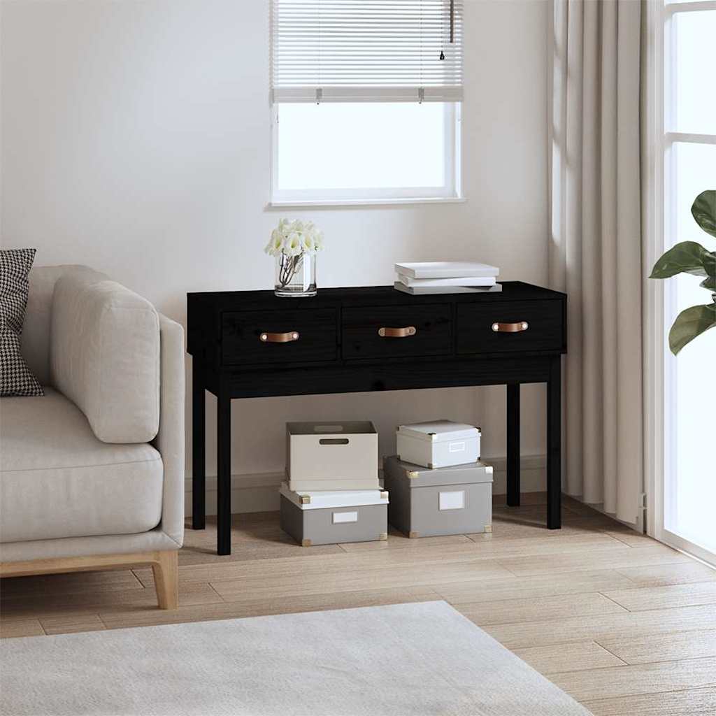 Mesa consola de madera maciza de pino blanco 114x40x75 cm