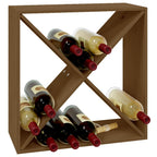 Botellero madera maciza de pino marrón miel 62x25x62 cm