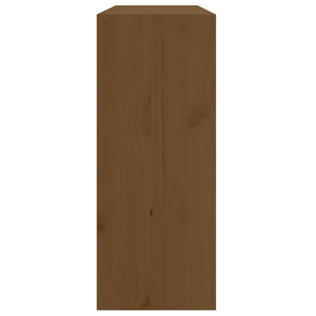 Botellero madera maciza de pino marrón miel 62x25x62 cm