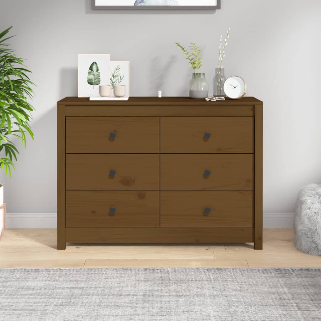 Aparador madera maciza pino blanco ratán natural 105x30x60 cm