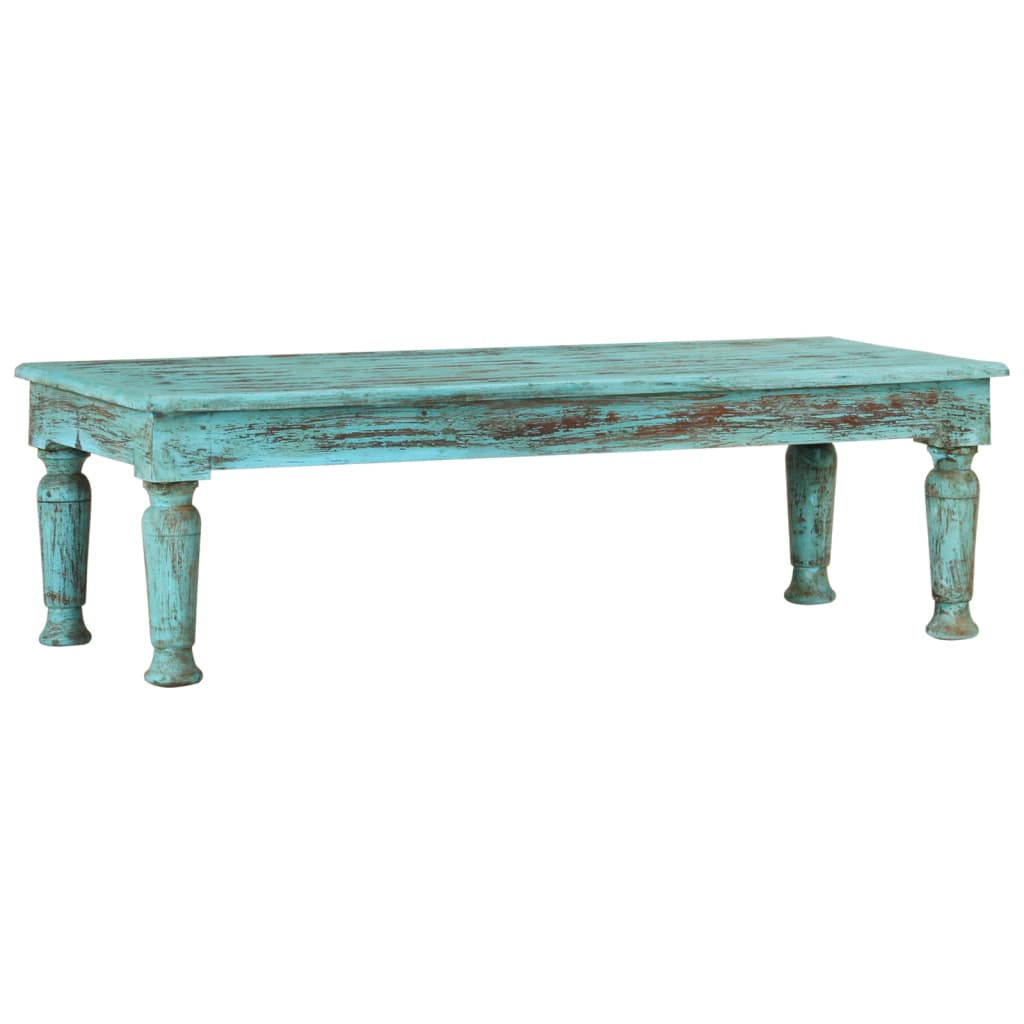 Mesa de centro de madera maciza reciclada 110x50x34 cm