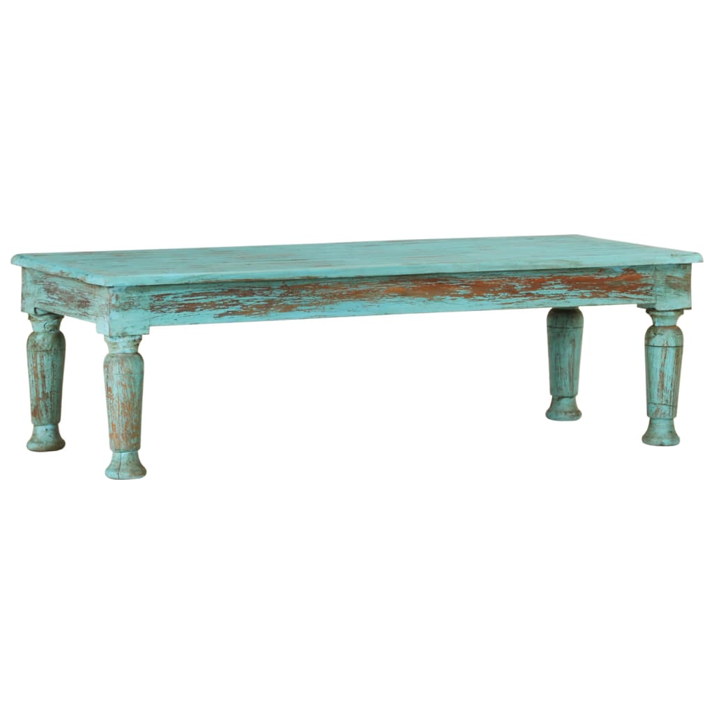 Mesa de centro de madera maciza reciclada 110x50x34 cm