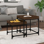 Mesitas auxiliares 2 uds madera contrachapada gris Sonoma