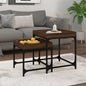 Mesitas auxiliares 2 uds madera contrachapada gris Sonoma