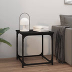 Mesa auxiliar de madera contrachapada negro 40x40x40 cm