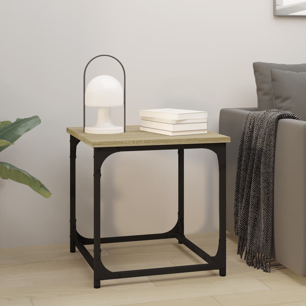 Mesa auxiliar madera contrachapada roble Sonoma 40x40x35 cm