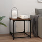 Smoked oak plywood side table 40x40x40 cm