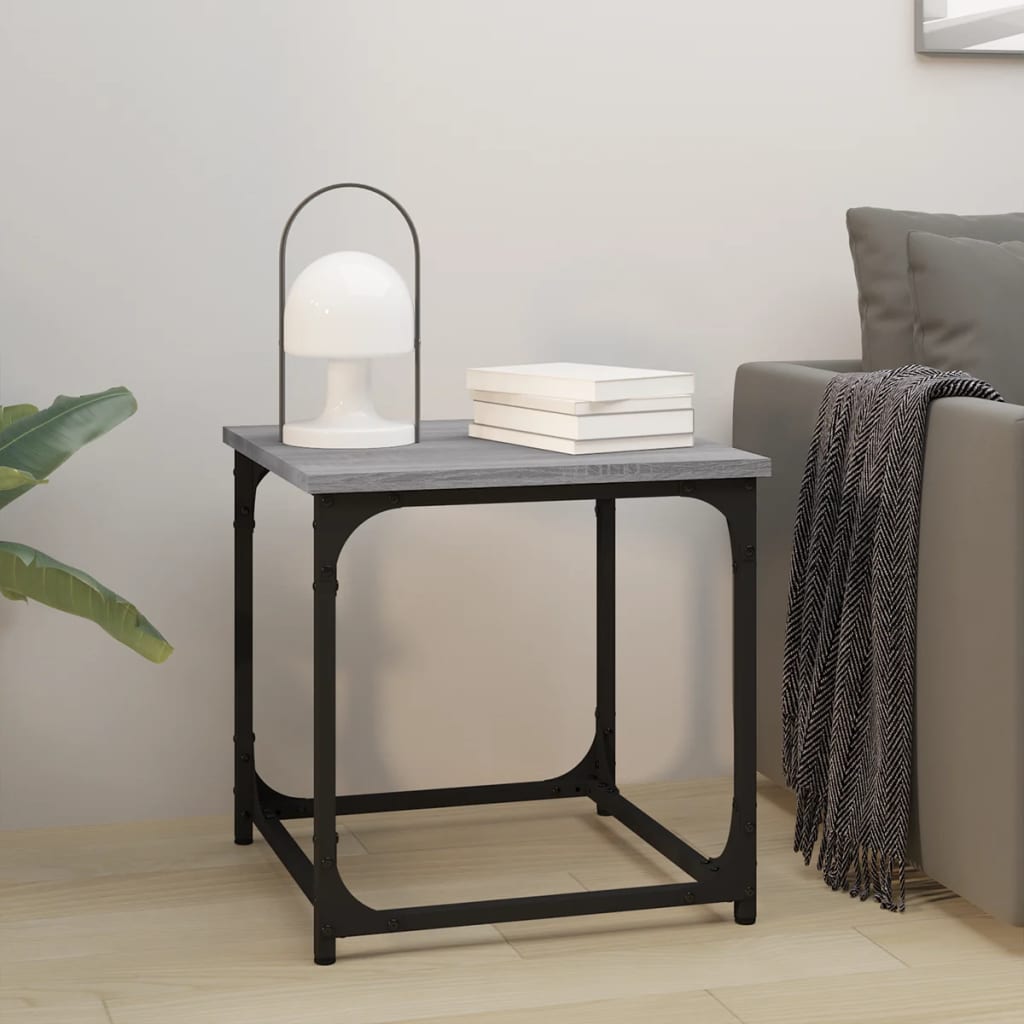 Mesa auxiliar de madera contrachapada gris Sonoma 40x40x35 cm