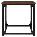 Mesa auxiliar de madera contrachapada marrón roble 40x40x40 cm