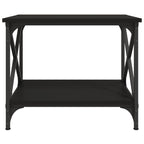 Mesa auxiliar de madera contrachapada negro 55x38x45 cm