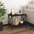Mesa auxiliar de madera contrachapada negro 55x38x45 cm