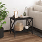 Mesa auxiliar de madera contrachapada negro 55x38x45 cm