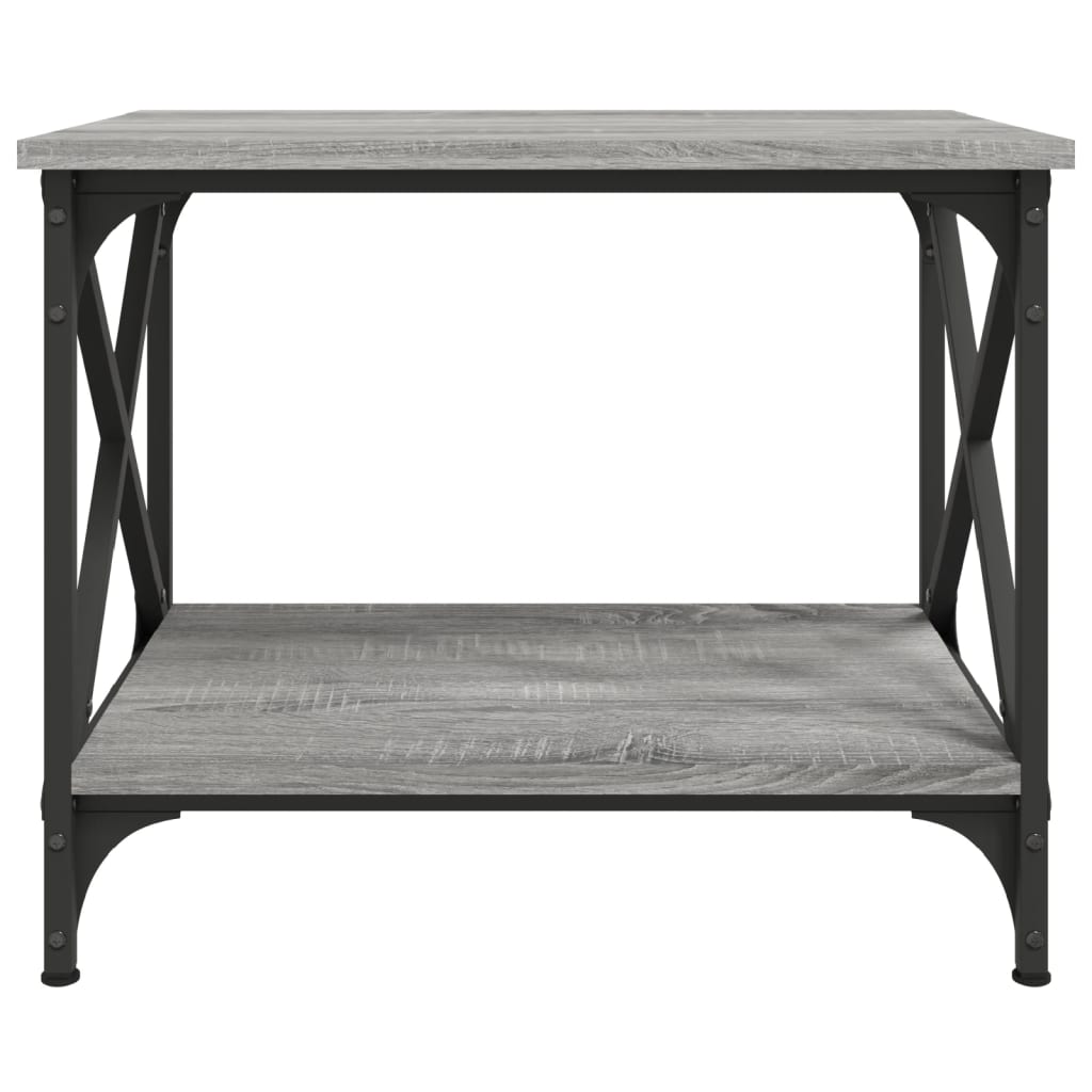 Mesa auxiliar madera contrachapada gris Sonoma 55x38x45 cm