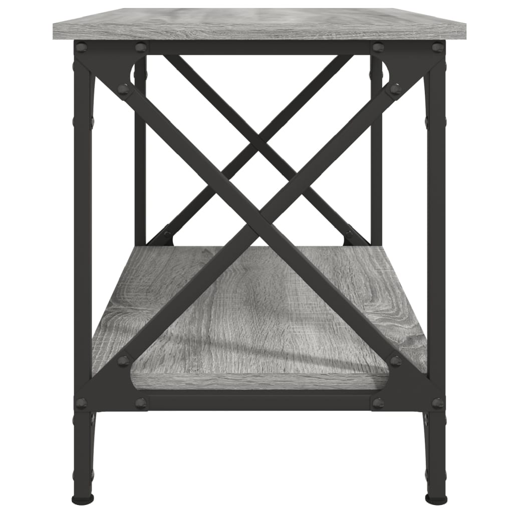 Mesa auxiliar madera contrachapada gris Sonoma 55x38x45 cm