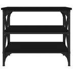Mesa auxiliar de madera contrachapada negro 55x38x45 cm