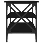 Mesa auxiliar de madera contrachapada negro 55x38x45 cm
