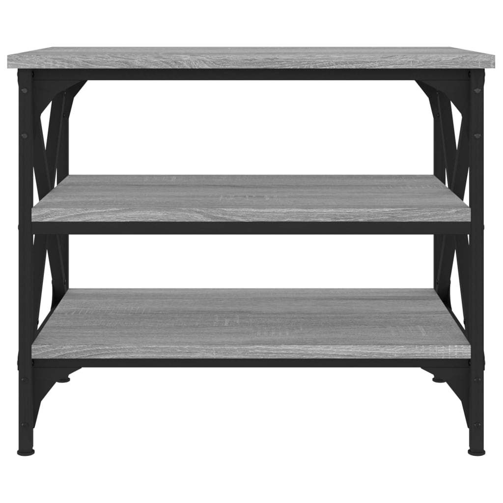 Mesa auxiliar madera contrachapada gris Sonoma 55x38x45 cm