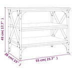Mesa auxiliar madera contrachapada gris Sonoma 55x38x45 cm
