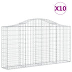 Cestas de gaviones 10 uds forma arco hierro 200x30x100/120 cm
