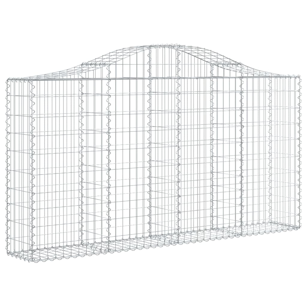 Cestas de gaviones 10 uds forma arco hierro 200x30x100/120 cm