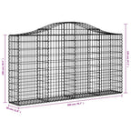 Cestas de gaviones 10 uds forma arco hierro 200x30x100/120 cm