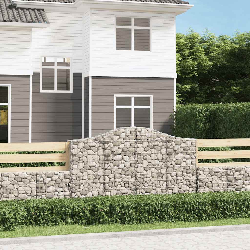 Cestas de gaviones 10 uds forma arco hierro 200x30x100/120 cm