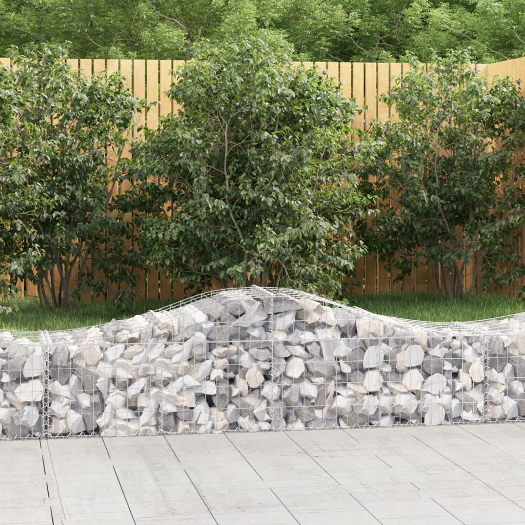 Cestas de gaviones 10 uds forma arco hierro 200x30x100/120 cm