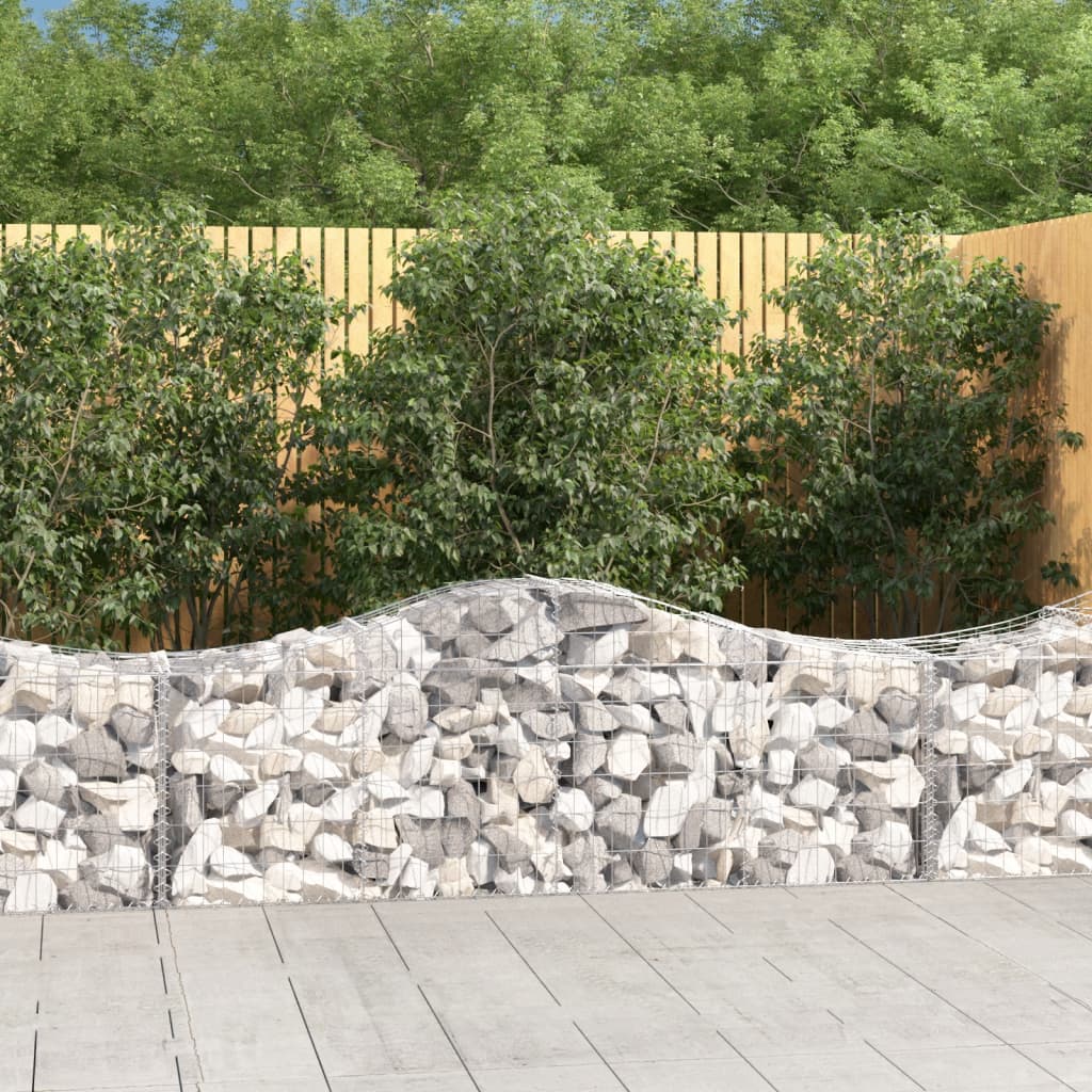 Cestas de gaviones 10 uds forma arco hierro 200x30x100/120 cm