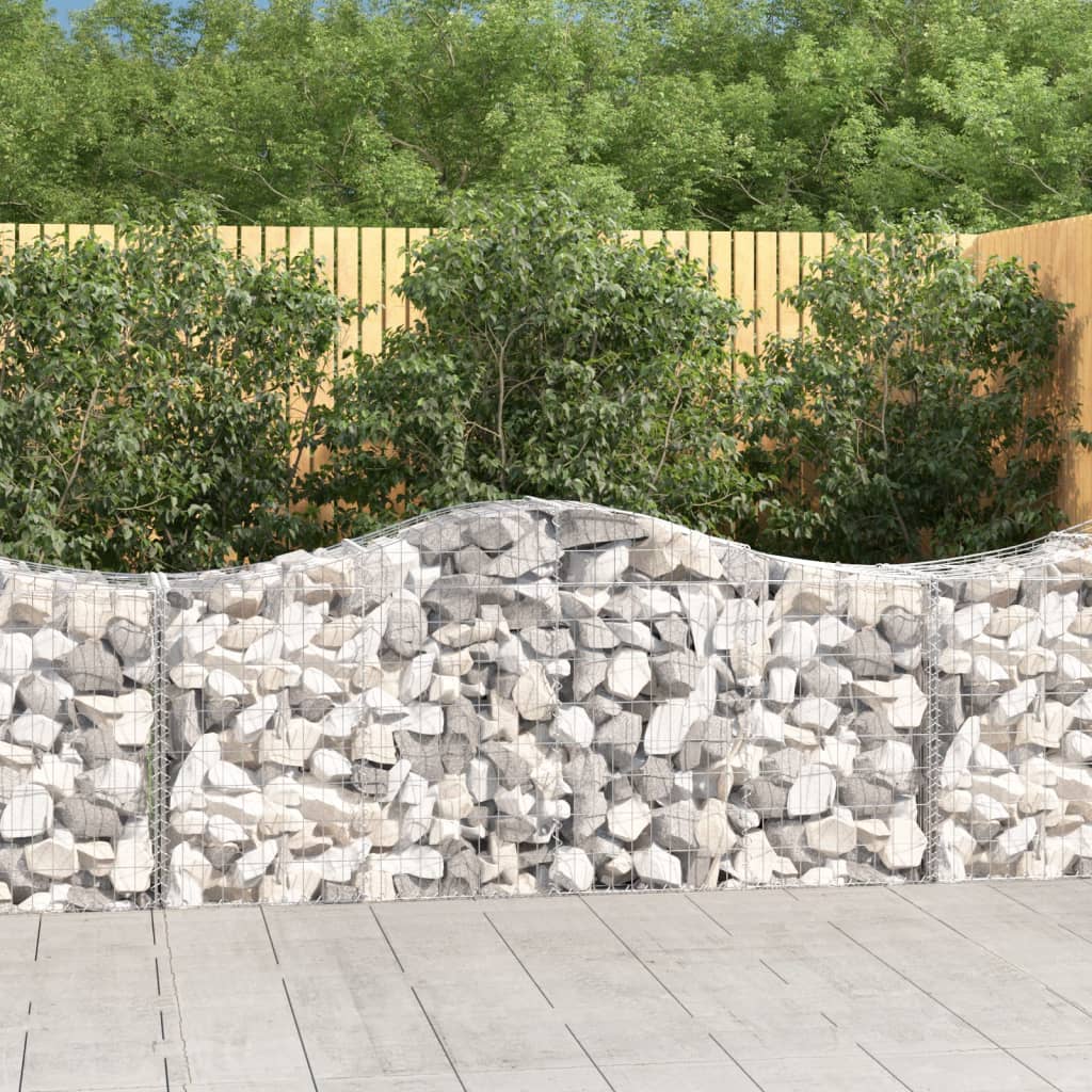 Cestas de gaviones 10 uds forma arco hierro 200x30x100/120 cm
